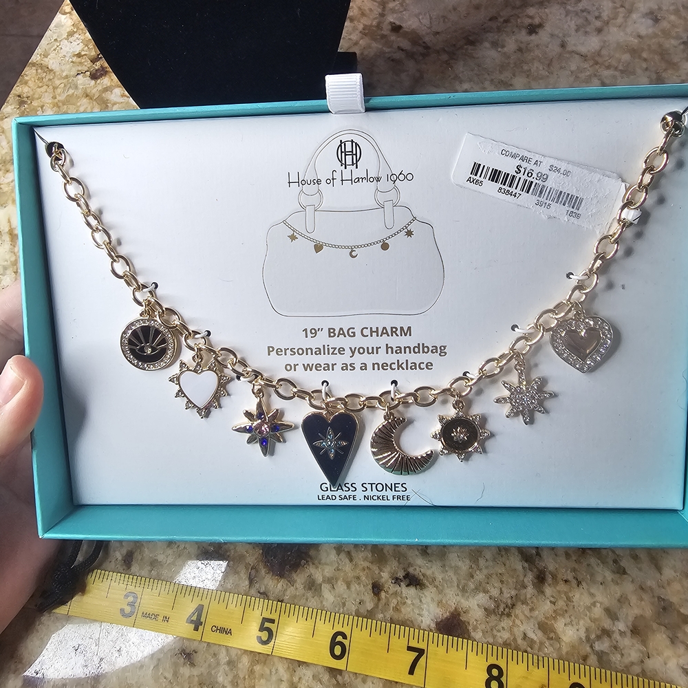 NWT House of Harlow 1906 Bag charm or necklace